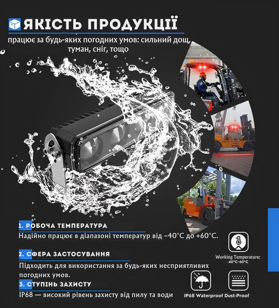 Попереджувальний індикатор 2С-3DBJ01 для вилкового навантажувача, інфрачервоний допоміжний попереджувальний індикатор BSD 1358 фото